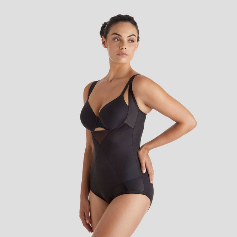 SlimShaper by Miracle Brands Women's Tummy Tuck WYOB Bodysuit - Black S